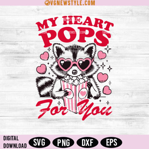 My Heart Pops for You Valentine Animals Svg