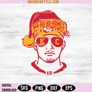 Mahomes Christmas Svg, Png &ndash; Perfect for Chiefs Fans&rsquo; Holiday Crafts