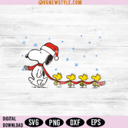 Snoopy And Woodstock Christmas Svg