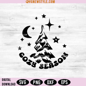 Trees Mountain Christmas Svg - Perfect for Cozy Season Crafts, Png Dxf