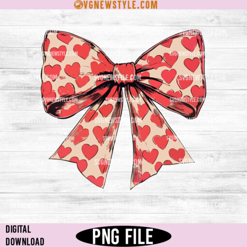 Valentine's day Heart Coquette bow Png