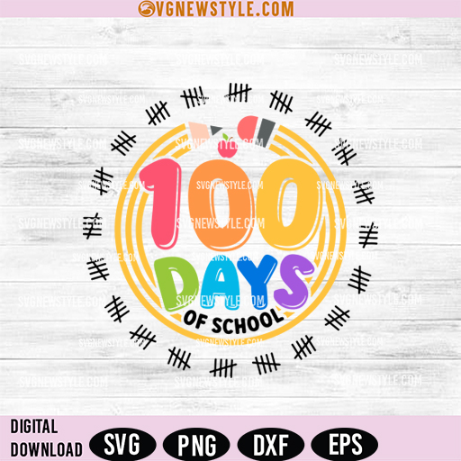 100 Days of School Cricut Svg - Perfect for Teachers, Students & Parent 1 100 Days of School Cricut Svg