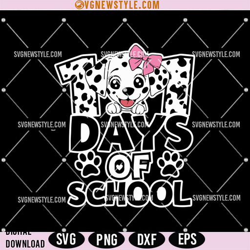 101 Days School Girl Svg, Back to School Girl SVG for Cricut & Silhouette 1 101 Days School Girl Svg