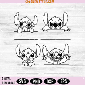 Disney Stitch Name SVG