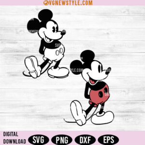 Disney Mickey Mouse Vintage Portrait SVG, Png, Digital Download