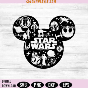 Galaxy Wars Collage Mouse Svg Png&ndash; Perfect for Disney Fans