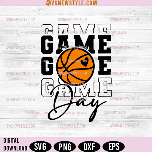Game Day SVG Png, Basketball Shirt svg - for Cricut and Silhouette 1 Game Day SVG Png