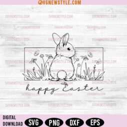 Floral Bunny SVG Png