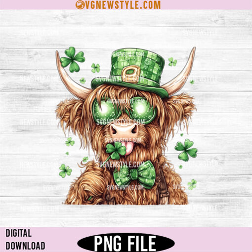 Highland Cow St Patrick's Day Png