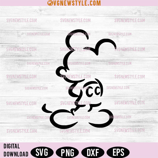 Mickey Mouse Head SVG, Mickey Mouse Vector, Silhouette Clipart 1 Mickey Mouse Head SVG