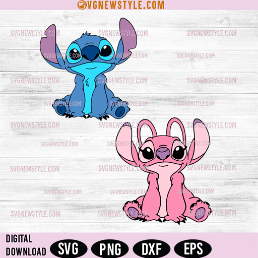 Stitch and Angel Svg, Cute Stitch Svg, Png, Digital download 1 Stitch and Angel Svg