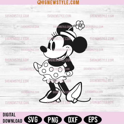 Vintage Minnie Mouse SVG – Classic Disney Charm for Cricut & Silhouette 1 Vintage Minnie Mouse SVG