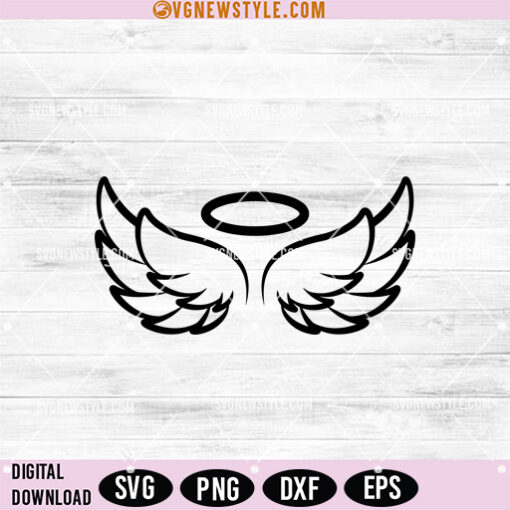 Angel Wings and Halo SVG