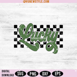 Lucky Shamrock Checkered SVG