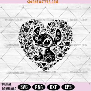 Floral Heart Stitch Mandala Svg, Lilo Svg, Digital Cut File
