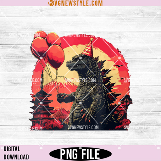 Godzilla Birthday Png, Godzilla party PNG, Instant Download 1 Godzilla Birthday Png