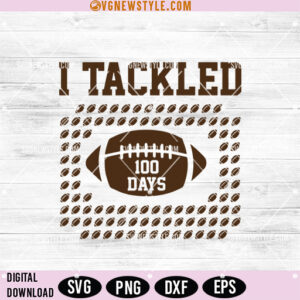 100 Days of School Football SVG