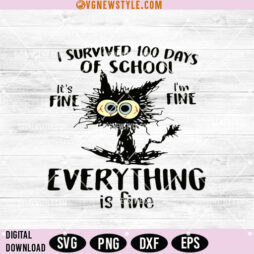 I Survived 100 Days of School SVG Png