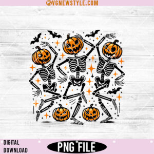 Spooky pumpkin skeleton clipart