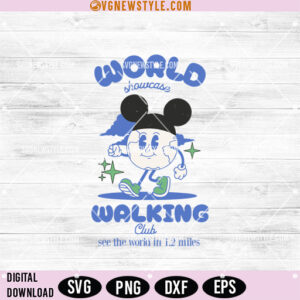 World Showcase Walking Club Svg, Disney walking club cut file