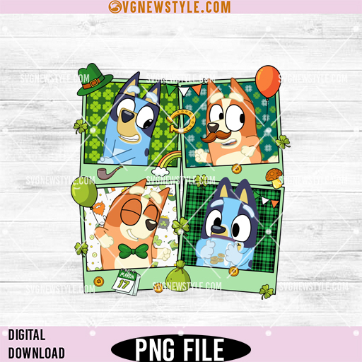 Cartoon St Patricks Day Png, Four Leaf Clover Png, Digital Download 1 Cartoon St Patricks Day Png