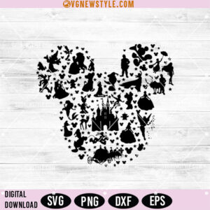 Disney Castle Ear SVG, Disney Mickey Silhouette, Png, Digital Download for Cricut