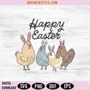 Happy Easter Chick Svg
