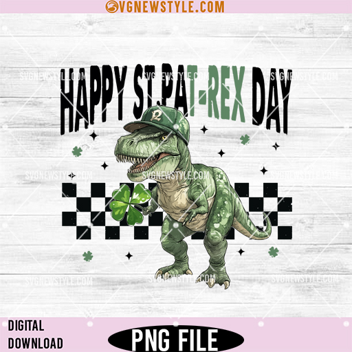 Happy St Pat-Rex Day Png, Dinosaur St Patrick’s Day PNG for Cricut & Sublimation 1 Happy St Pat-Rex Day Png