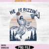 He Is Rizzin' Funny Jesus Playing Basketball Png