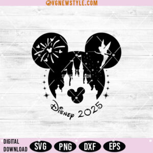 Mickey Ears Tinker Bell Castle 2025 Svg, Magic Kingdom SVG, Cut File