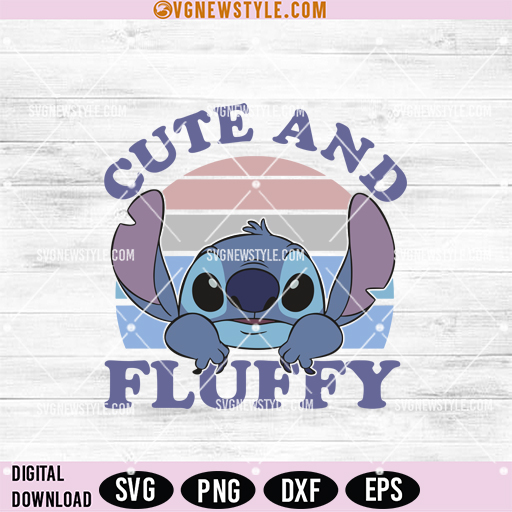 Stitch Cute and Fluffy Svg, Adorable Stitch SVG, Digital Download 1 Stitch Cute and Fluffy Svg