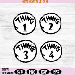 Dr Seuss Thing 1 Thing 2 SVG Bundle