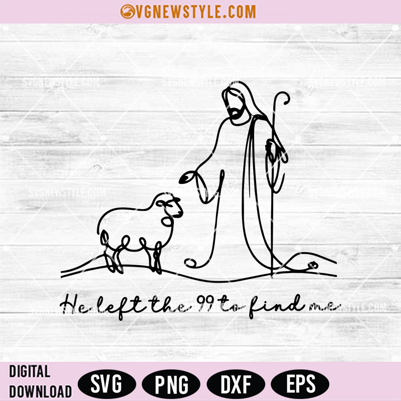 Lost Sheep Jesus Svg, Bible Verse SVG Png File for Cricut & Silhouette 1 Lost Sheep Jesus Svg