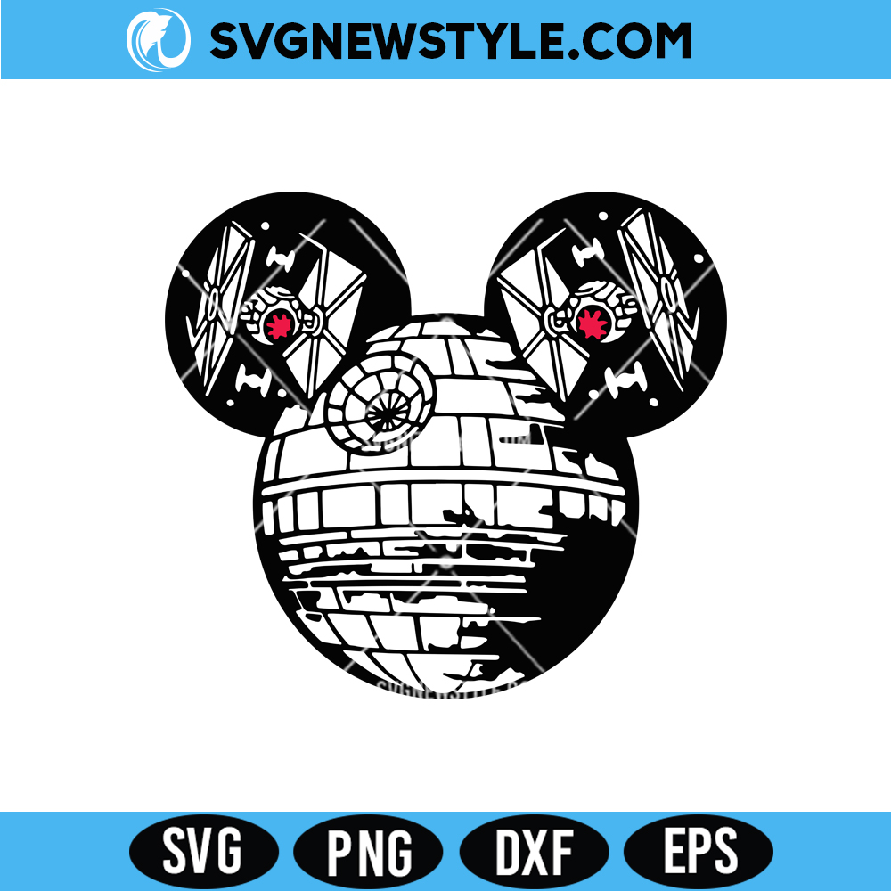 Mickey Star Wars Death Star Svg, Disney Star Wars cut file, Instant Download 1 Mickey Star Wars Death Star Svg