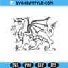 Welsh Dragon Svg, European Dragon Svg, PNG, DXF Files for Cricut and Silhouette 3 Welsh Dragon Svg