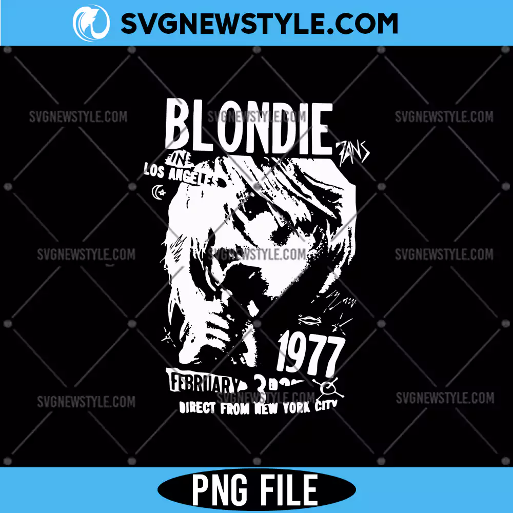 Blondie 1977 Direct From New York City Png, Retro music PNG file, Instant Download 1 Blondie 1977 Direct From New York City Png