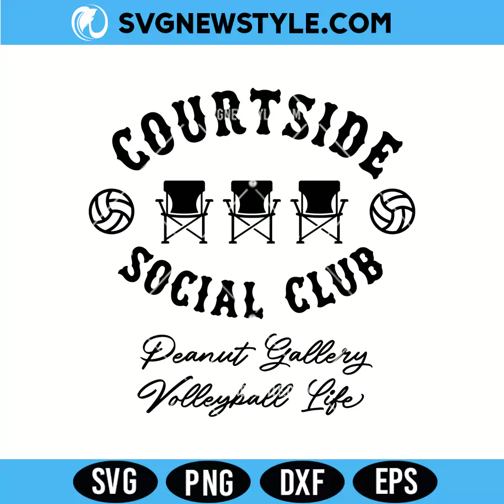 Courtside Social Club Svg, Sports Club SVG for Cricut, Png, Digital Download 1 Courtside Social Club Svg