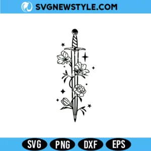 Floral Sword Svg