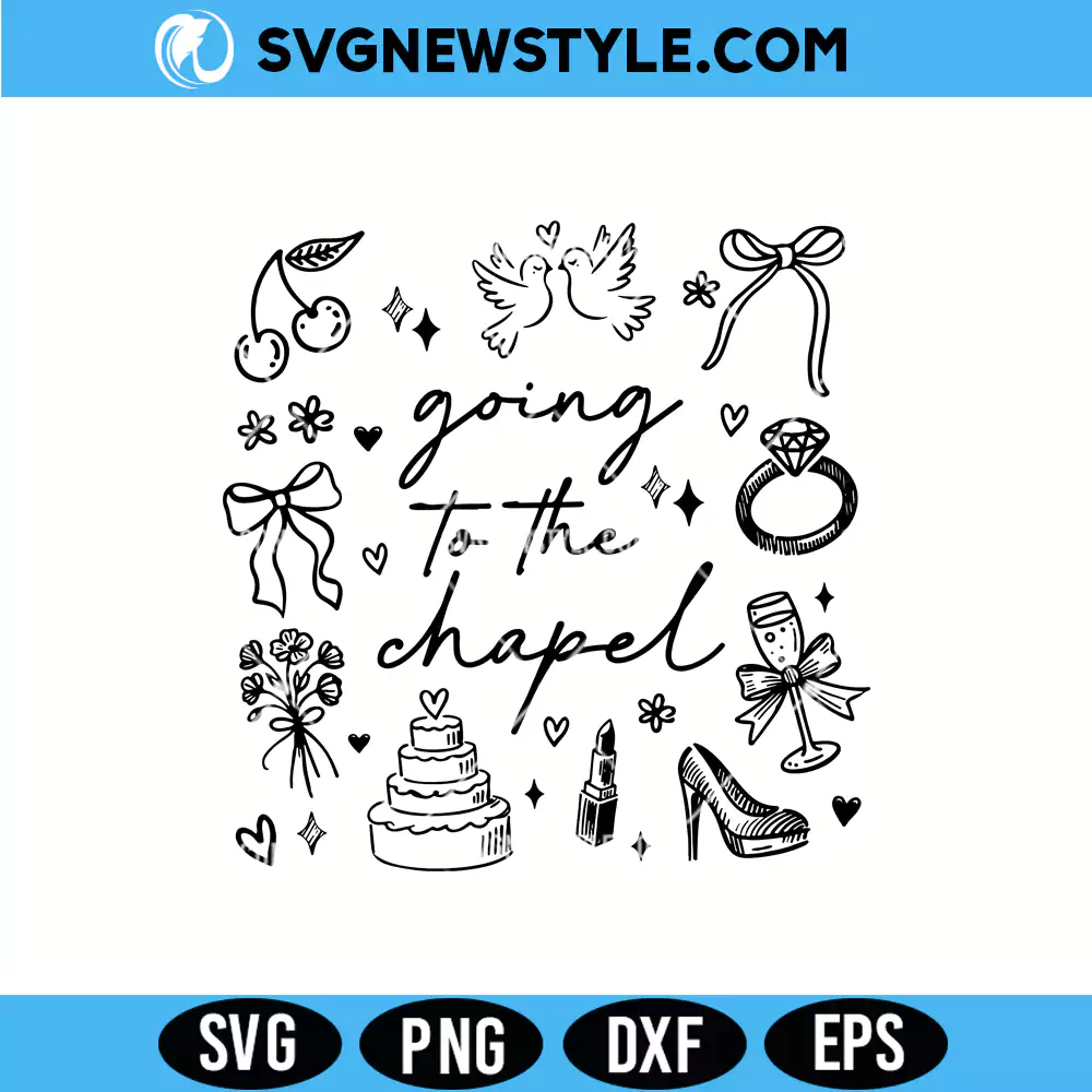 Going to the Chapel SVG, Coquette Bachelorette Svg, Png Cricut & Silhouette 1 Going to the Chapel SVG