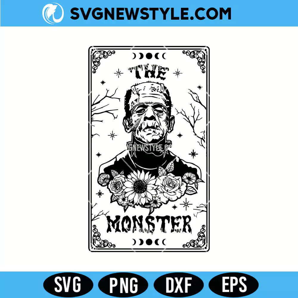 Halloween Monster Tarot Card SVG, Horror Monster SVG, PNG Digital Download 1 Halloween Monster Tarot Card SVG