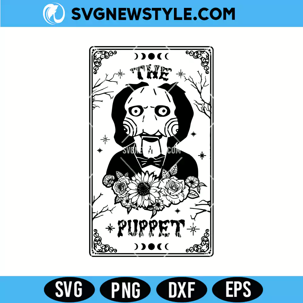 Halloween Puppet Tarot Card SVG, Puppet Horror SVG, PNG DXF EPS Digital Download 1 Halloween Puppet Tarot Card SVG