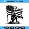 Kneeling Soldier American Flag Svg Png