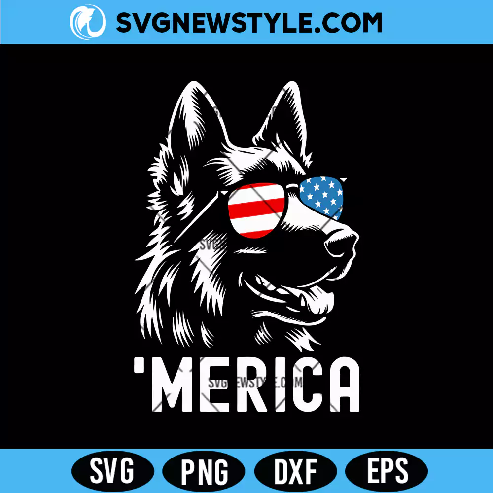Merica German Shepherd Svg, American Flag Dog SVG, PNG DXF, Digital Download 1 Merica German Shepherd Svg