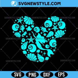 Mermaid Princess Mouse Head SVG