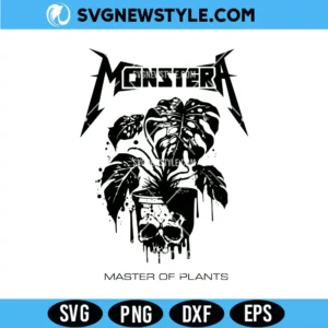 Monstera SVG, Goth Plant Mom PNG, PNG, DXF, EPS Digital Download