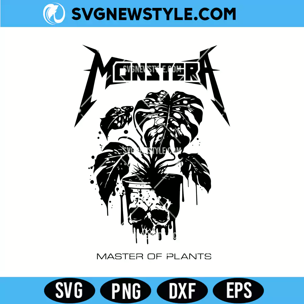 Monstera SVG, Goth Plant Mom PNG, PNG, DXF, EPS Digital Download 1 Monstera SVG