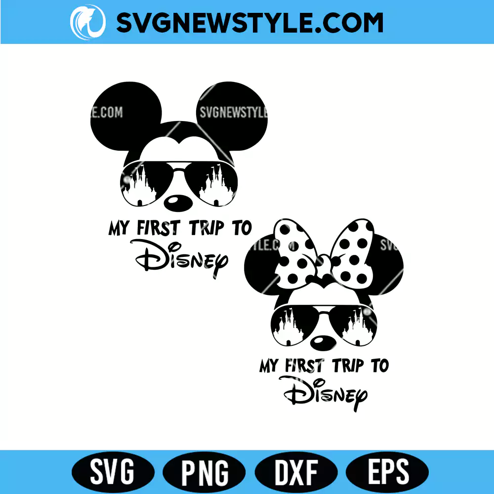 My First Trip To Disney Svg PNG, Disney Vacation SVG, DXF Cricut & Silhouette 1 My First Trip To Disney Svg PNG
