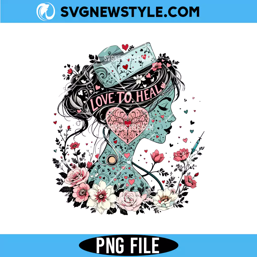 Nurse clipart PNG, Floral Medical Art, Nurse Week Png, Instant Digital Download 1 Nurse clipart PNG