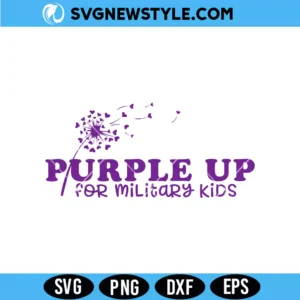 Purple Up SVG, Purple Up for Military Kids SVG, Png, Digital Download