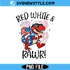 Red White and Rawr T-Rex PNG